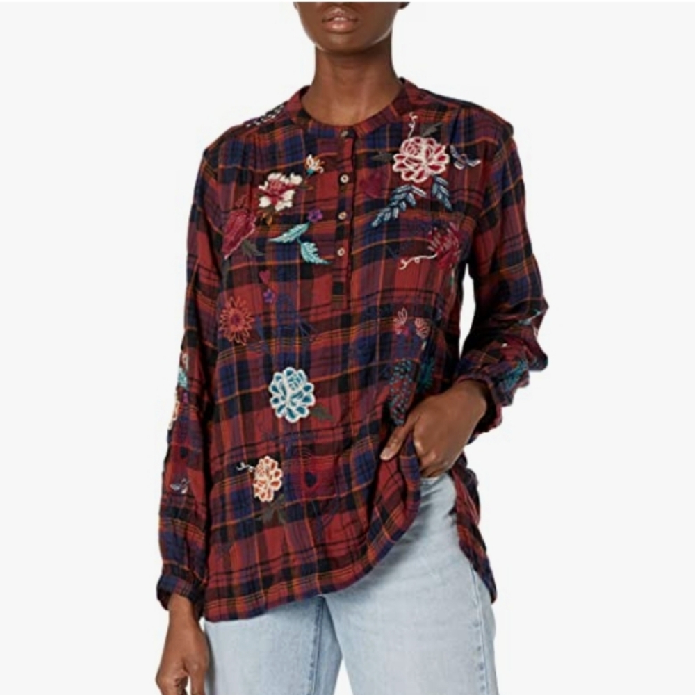 Nwt Johnny Was Embroidered Blouse Small